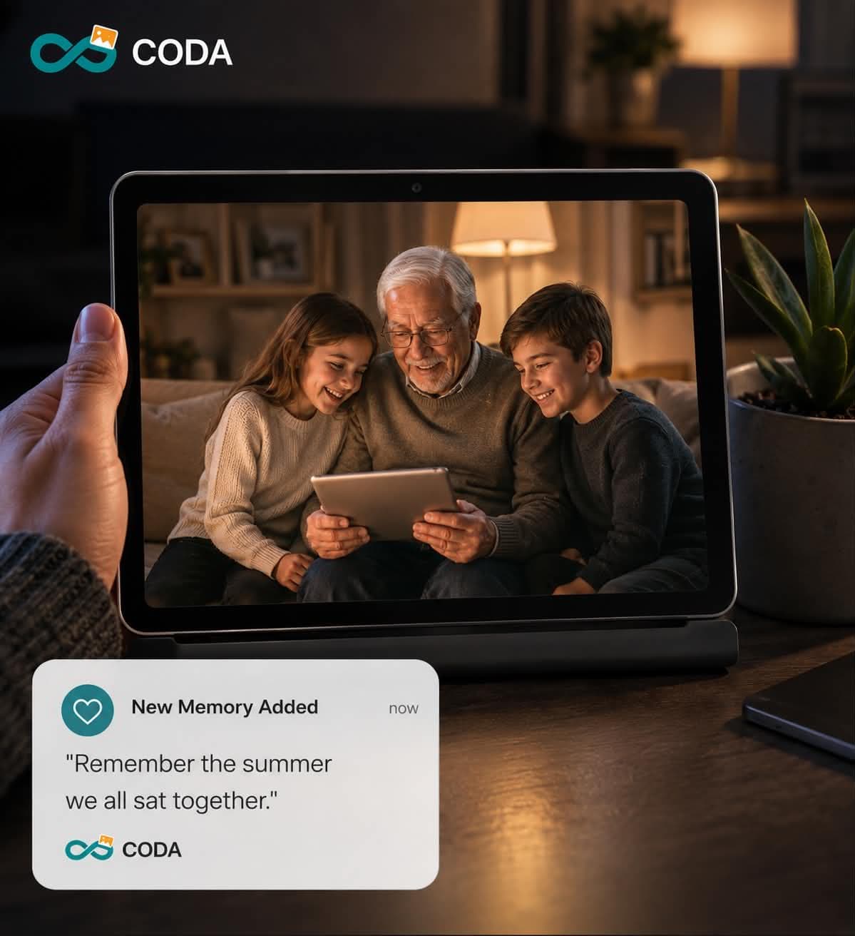 A warm family memory preserved on a digital screen.